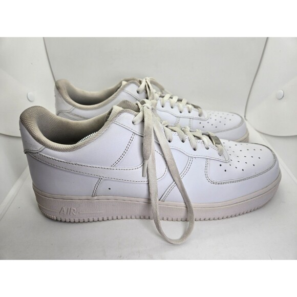 Nike Air Force 1 Low \'07 Shoes Men\'s 13 Triple White Leather Athletic Sneakers main image 4